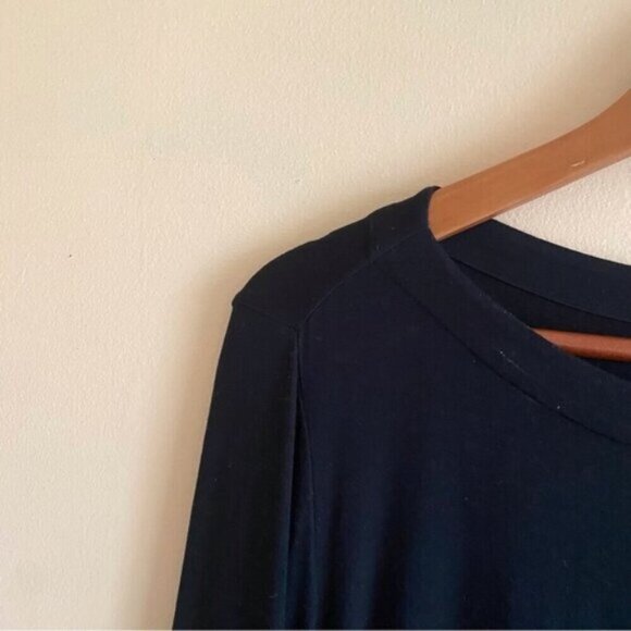 J Jill Wearever Collection Tunic Large Black White Piping Long Sleeve Lagenlook - Picture 5 of 16